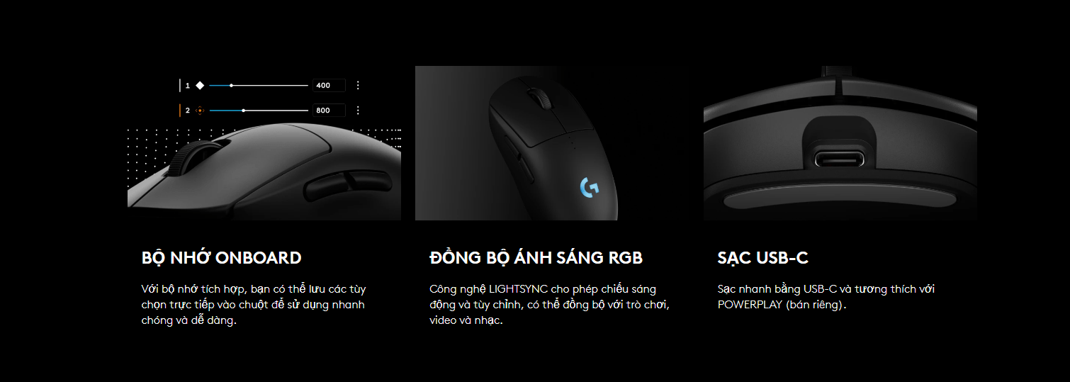 Chuột Gaming không dây Logitech Pro 2 LightSpeed Đen 8
