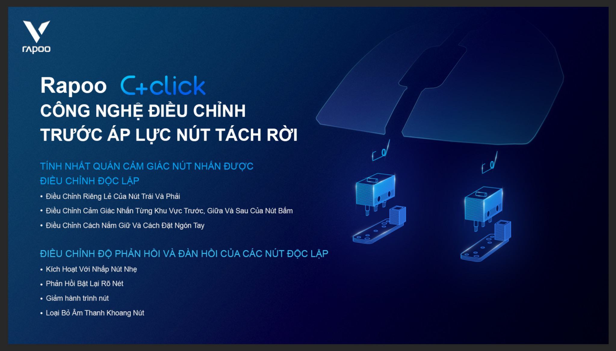 Chuột Gaming không dây Rapoo V300L (Wireless 2.4ghz/Dây USB) 3