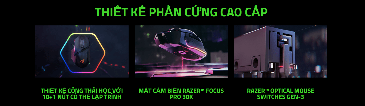 Chuột gaming không dây Razer Basilisk V3 Pro White Edition 5