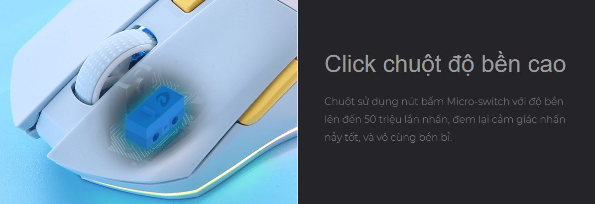 Chuột không dây Dareu EM901X RGB Blue White 7