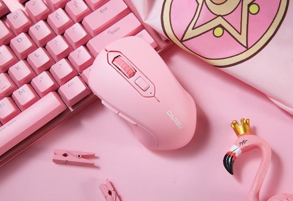 Chuột không dây Dareu LM115G hồng (USB)