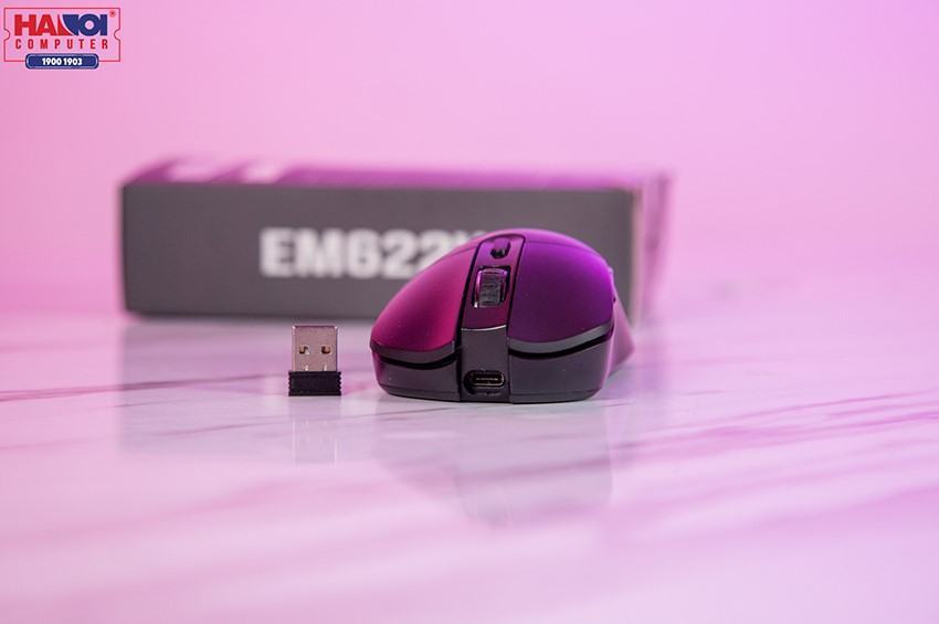 Chuột Không dây E-Dra EM622W Đen (USB/RGB/Huano20M/Avago3327/12400dpi)