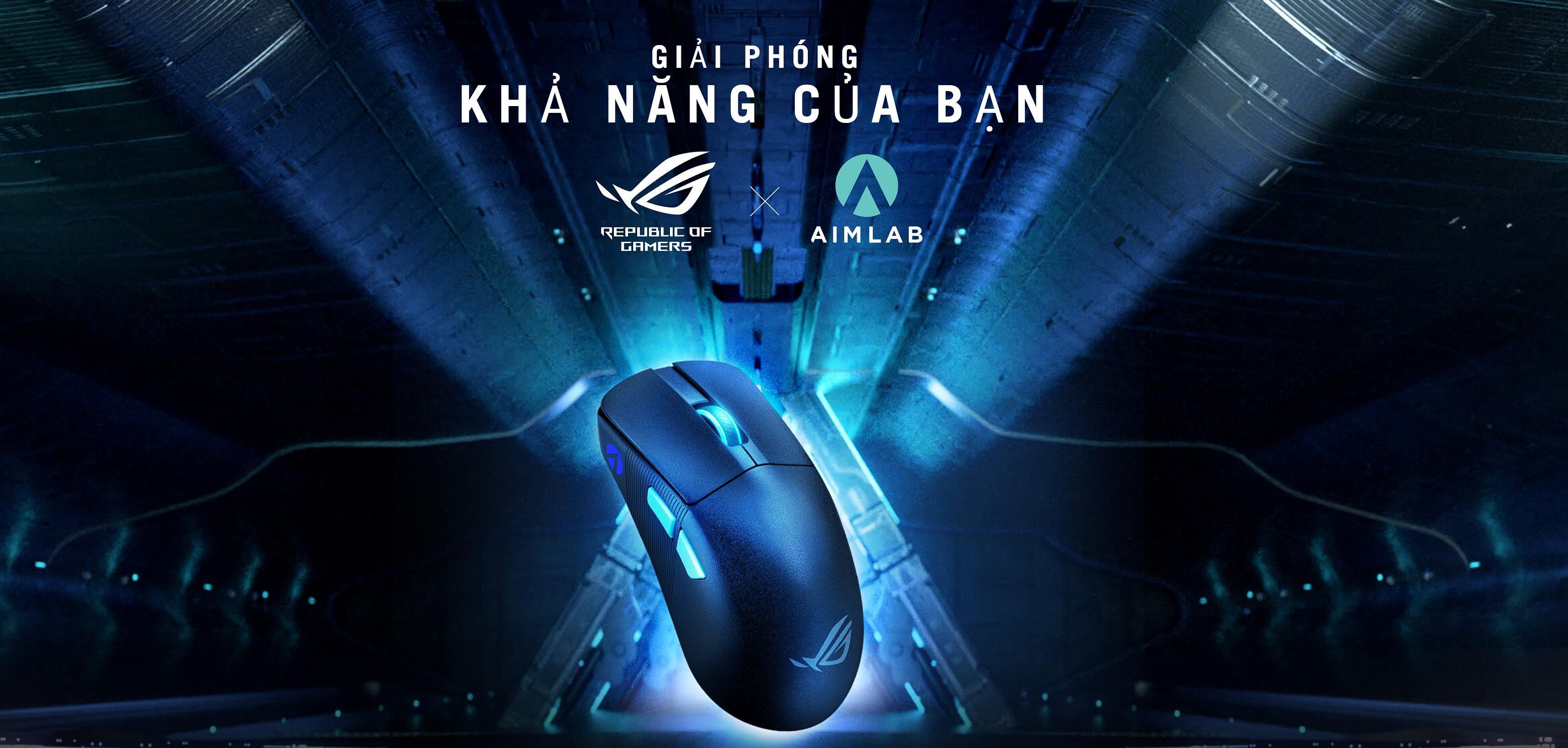 Chuột không dây Gaming ASUS ROG HARPE ACE AIM LAB Black (P713 Bluetooth/Wireless/USB/RGB)