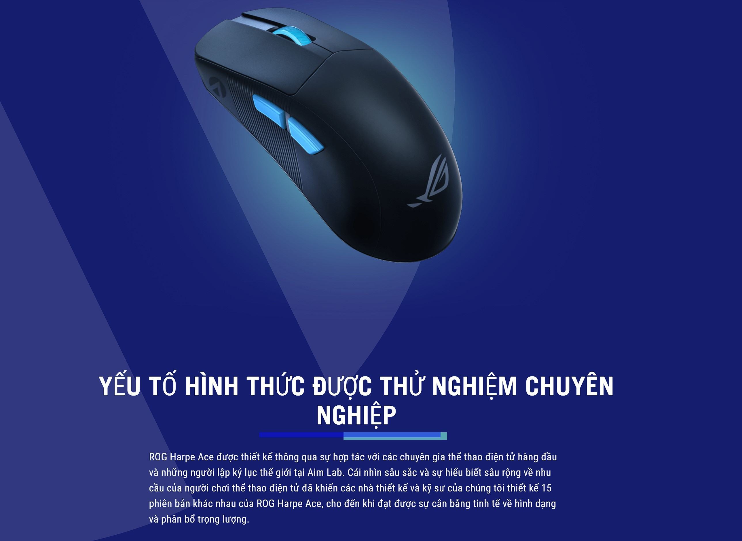 Chuột không dây Gaming ASUS ROG HARPE ACE AIM LAB Black (P713 Bluetooth/Wireless/USB/RGB)