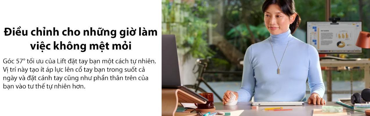 Chuột không dây Logitech Lift Vertical Ergonomic Graphite (910-006479) 3