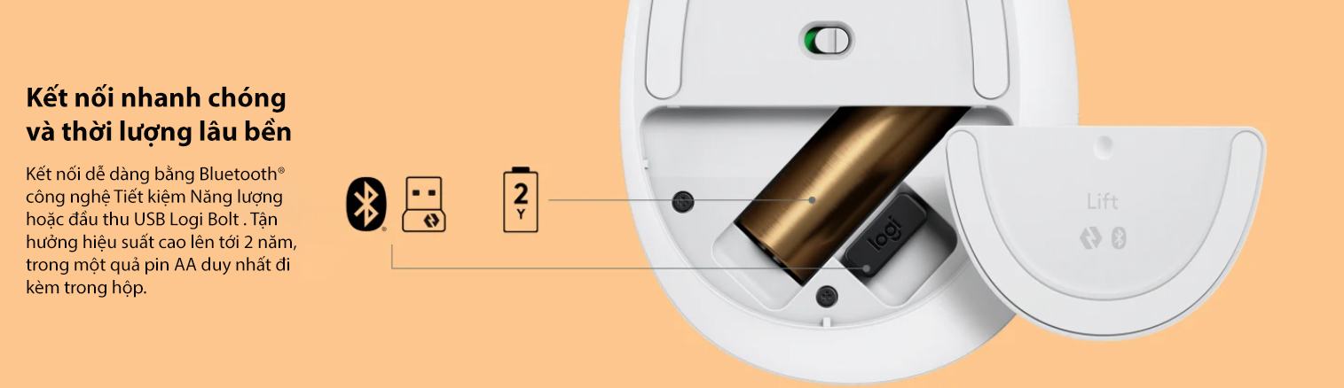 Chuột không dây Logitech Lift Vertical Ergonomic Graphite (910-006479) 10