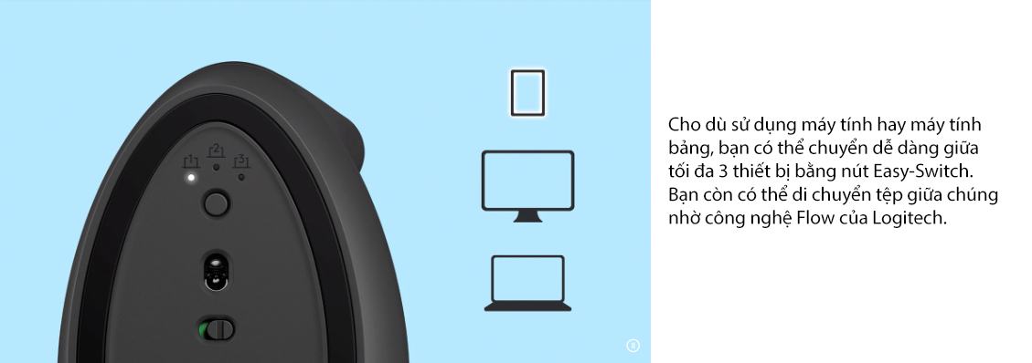 Chuột không dây Logitech Lift Vertical Ergonomic Graphite (910-006479) 7