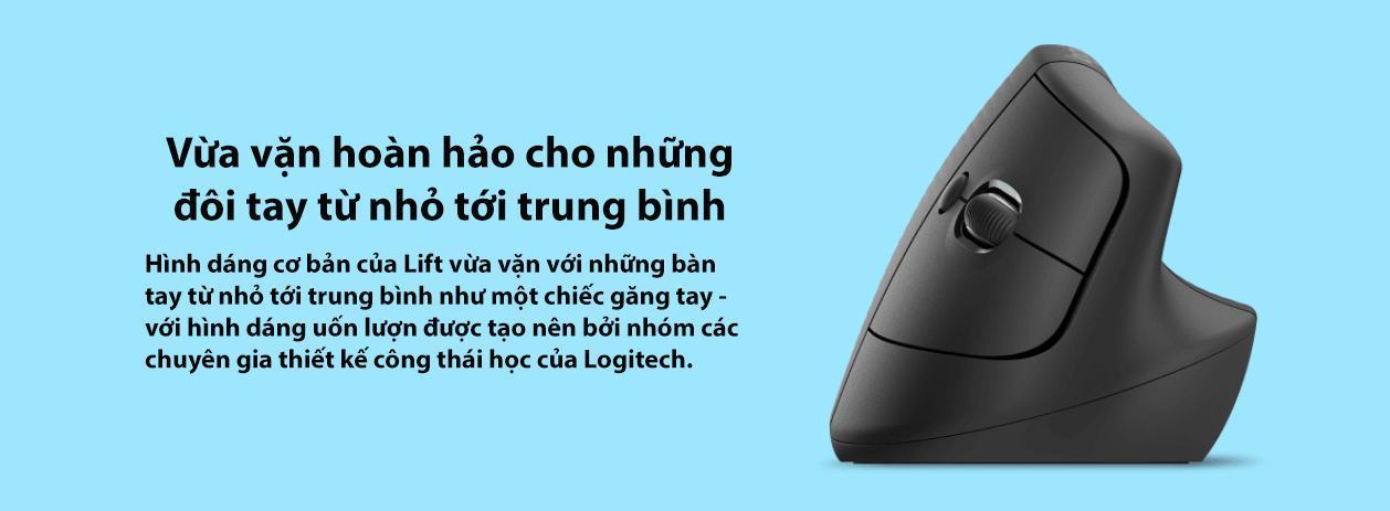 Chuột không dây Logitech Lift Vertical Ergonomic Graphite (910-006479) 6