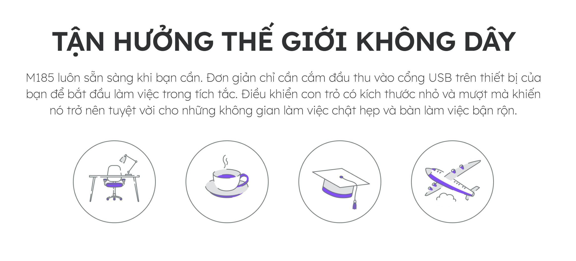 Chuột không dây Logitech M185 Đỏ đen 910-002503