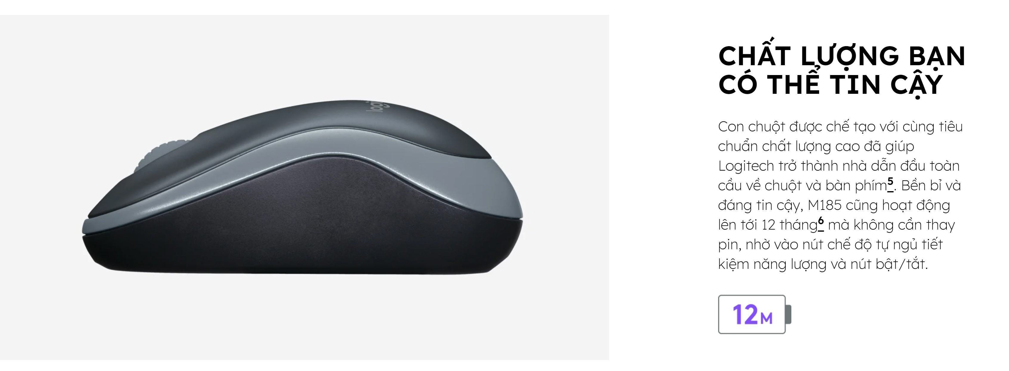 Chuột không dây Logitech M185 Đỏ đen 910-002503