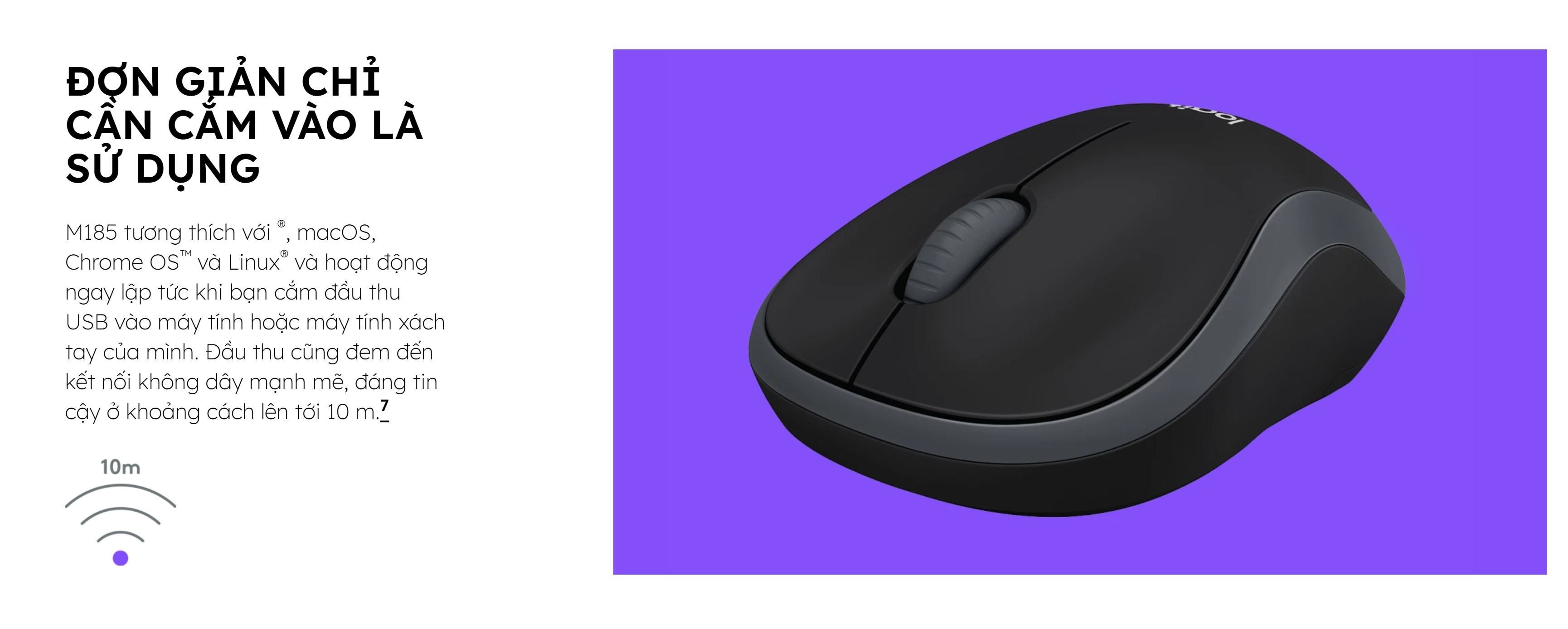 Chuột không dây Logitech M185 Đỏ đen 910-002503