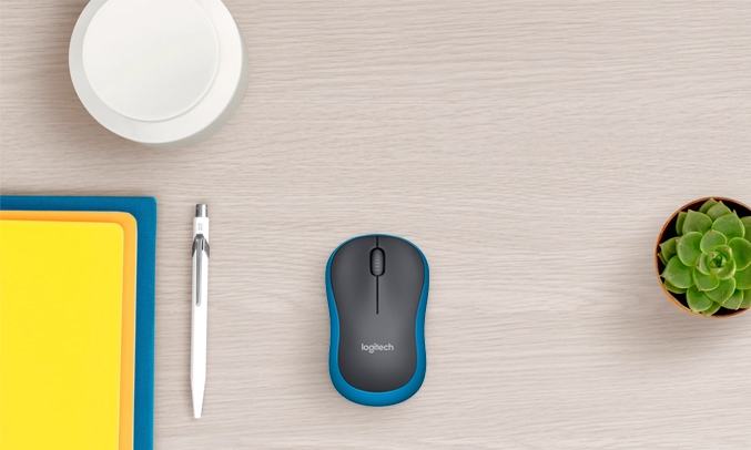 Chuột không dây Logitech M185 xanh đen (USB) 1