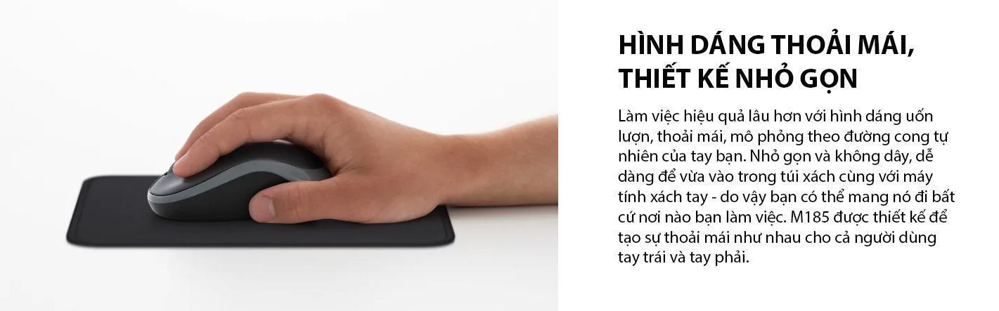 Chuột không dây Logitech M185 xanh đen (USB) 2