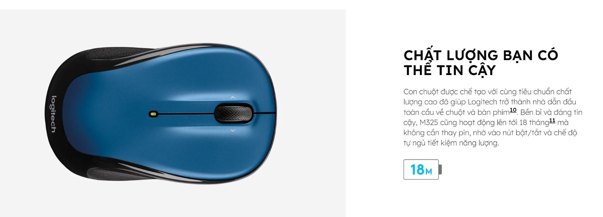 Chuột không dây Logitech M325 Wireless (USB/Đen Bạc)