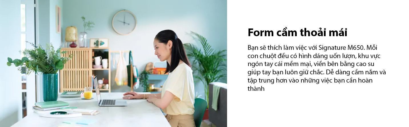 Chuột không dây Logitech M650 Signature Off-white (USB/Bluetooth/Pin AA/Trắng) 3