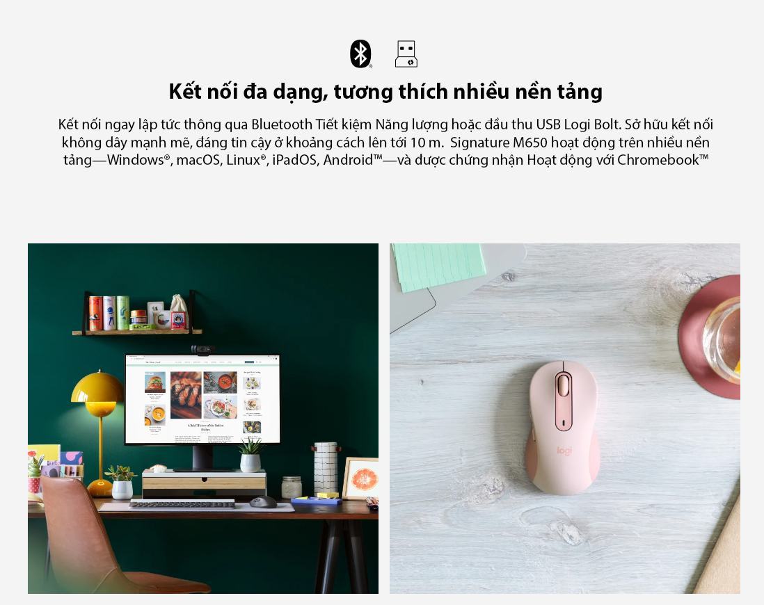 Logitech M650L Signature màu trắng 4