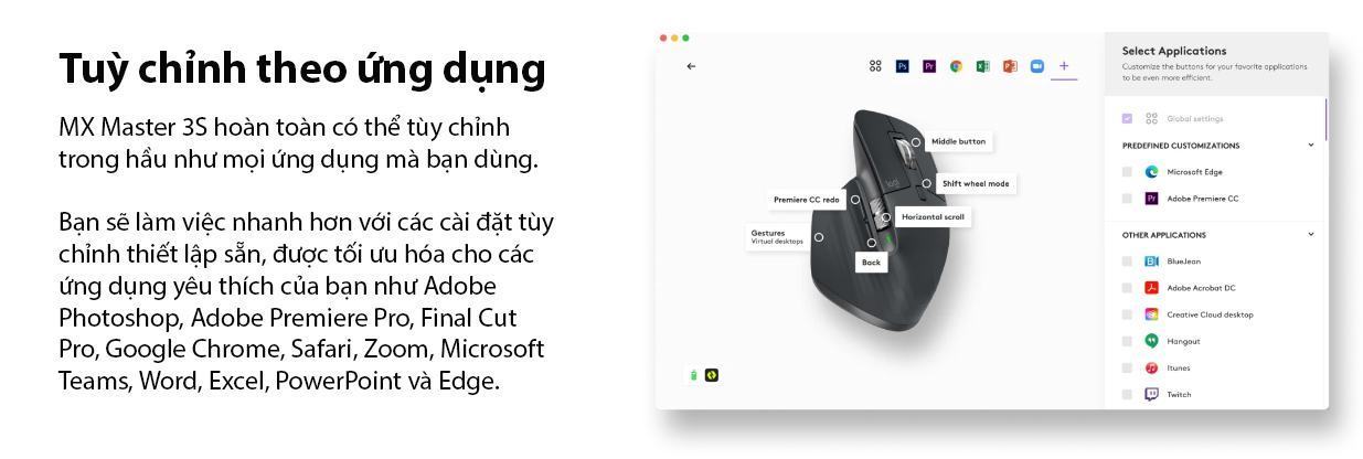 Chuột không dây Logitech MX Master 3S Pale Grey (USB/Bluetooth) (910-006561) 6