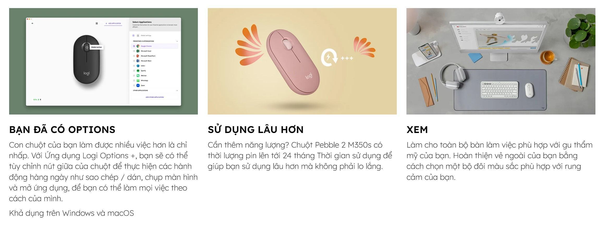 Chuột không dây Logitech Pebble M350s