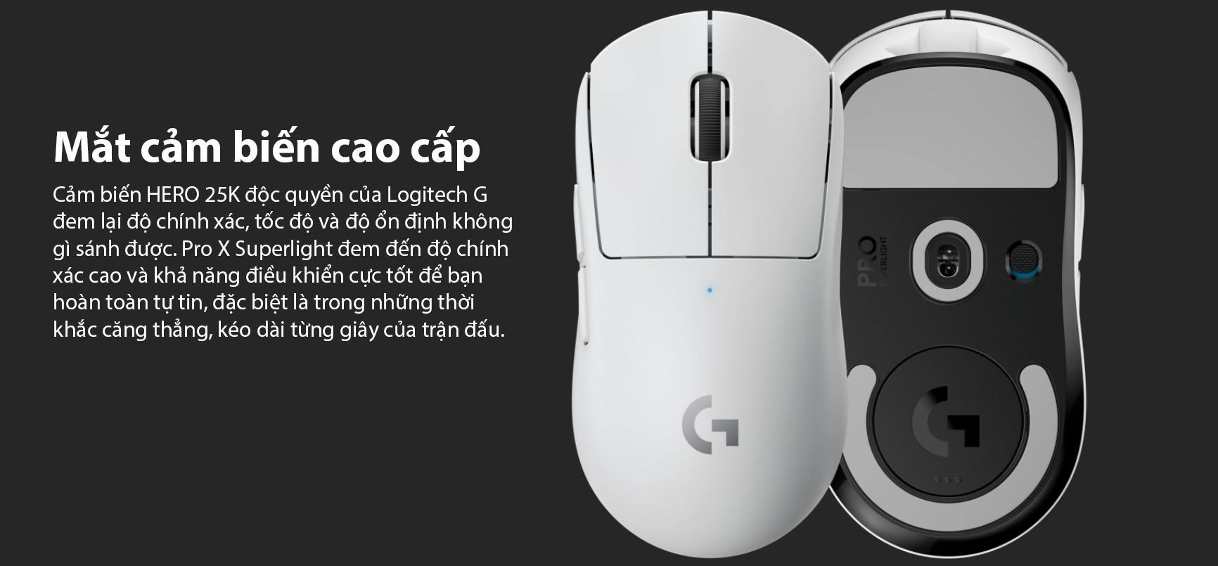 Chuột không dây Logitech Pro X Superlight White (USB/Trắng/910-005944)  5