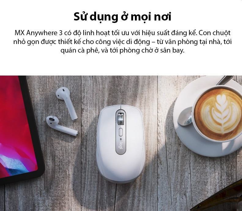 Chuột Logitech MX Anywhere 3 Rose (USB/Wireless/Bluetooth/Hồng/910-005994) 2