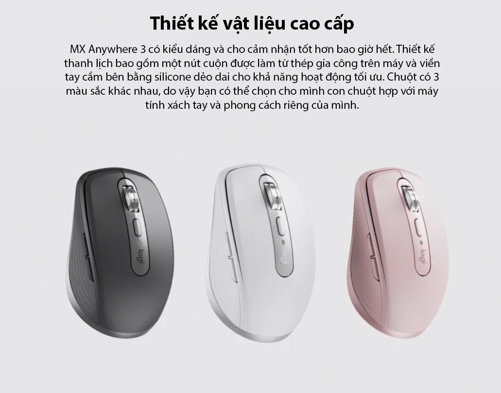 Chuột Logitech MX Anywhere 3 Rose (USB/Wireless/Bluetooth/Hồng/910-005994) 7