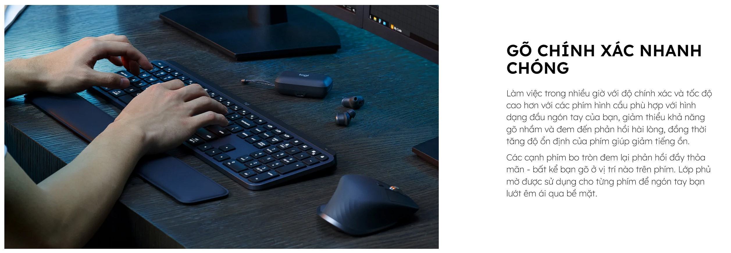 Combo Bàn Phím và Chuột không dây Logitech MX Keys S Graphite 920-011605