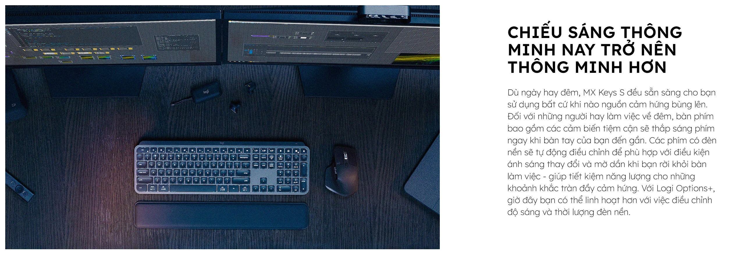 Combo Bàn Phím và Chuột không dây Logitech MX Keys S Graphite 920-011605