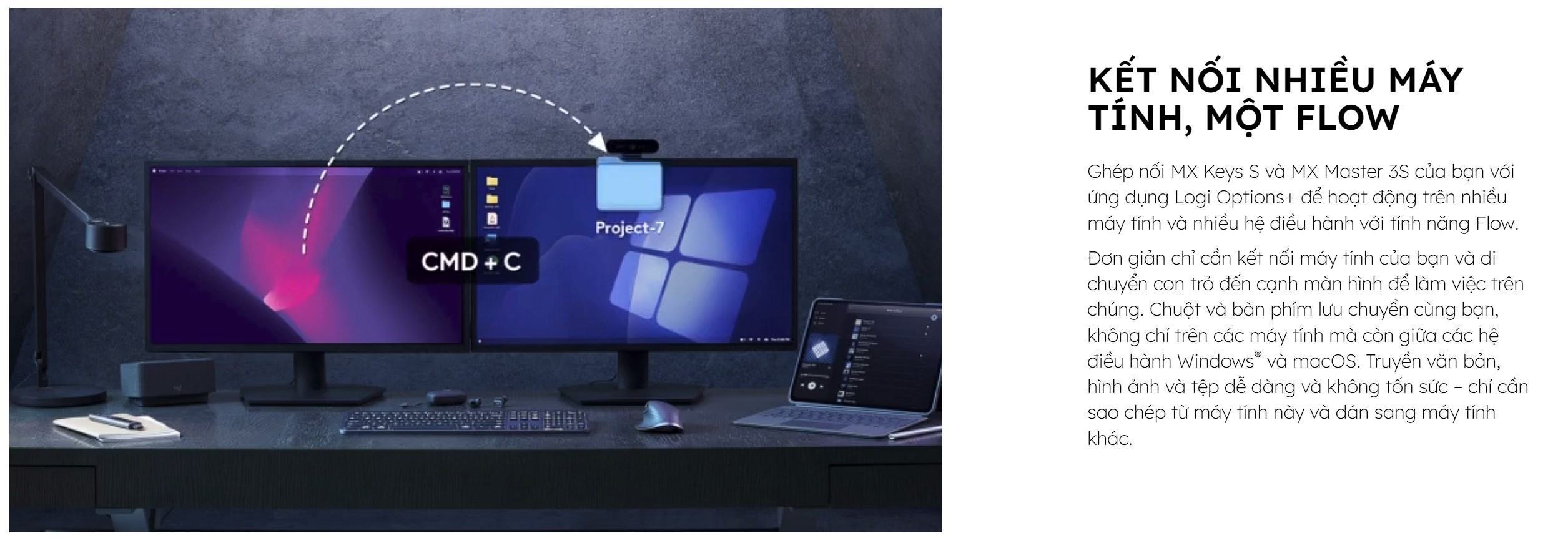 Combo Bàn Phím và Chuột không dây Logitech MX Keys S Graphite 920-011605