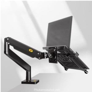 Combo Giá Treo Màn Hình NB F80 - Kẹp Đỡ Laptop FP2 Màu Xám