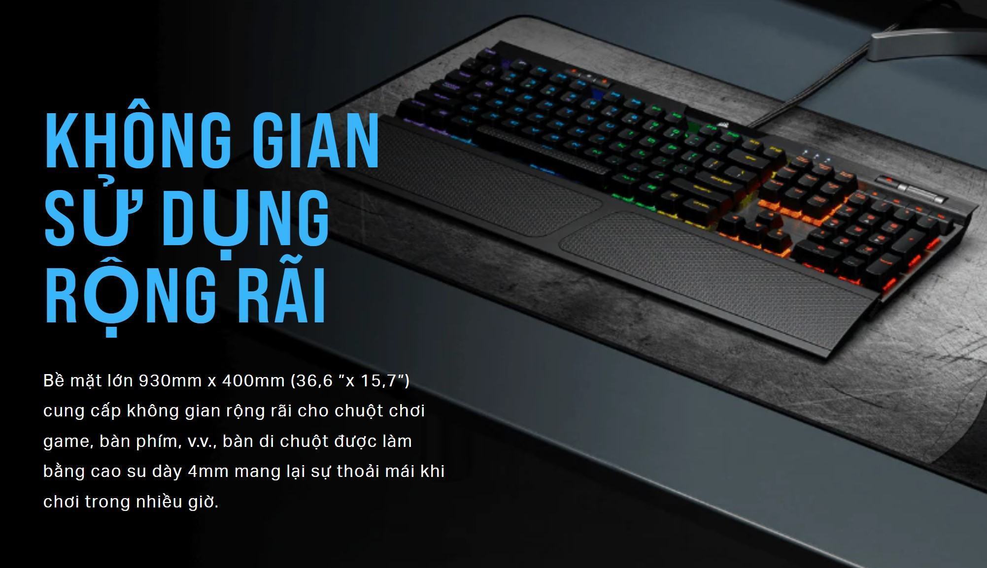 Bàn di chuột Corsair MM350 PRO Extended XL/CH-9413771-WW (930 x 400 x 4mm)