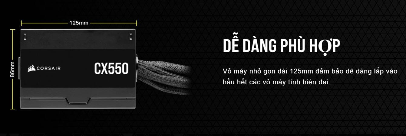 Nguồn máy tính Corsair CX650 (80 Plus Bronze/ Màu Đen)