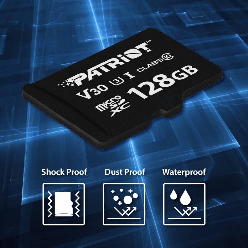 Thẻ nhớ Patriot VX V30 - 128GB Nâng cao tốc độ và hiệu suất lưu trữ   Khám phá sức mạnh và đa dụng của thẻ nhớ Patriot V30, bạn sẽ không chỉ cảm nhận sự linh hoạt trong việc quản lý dữ liệu mà còn trải nghiệm chất lượng lưu trữ vượt trội đến từ một trong những thương hiệu uy tín nhất trong ngành công nghệ. Với tốc độ ghi và đọc tối đa, đạt chuẩn lớp tốc độ V30, thẻ này thích hợp cho việc ghi lại video 4K, chụp ảnh liên tục và xử lý dữ liệu nhanh chóng.