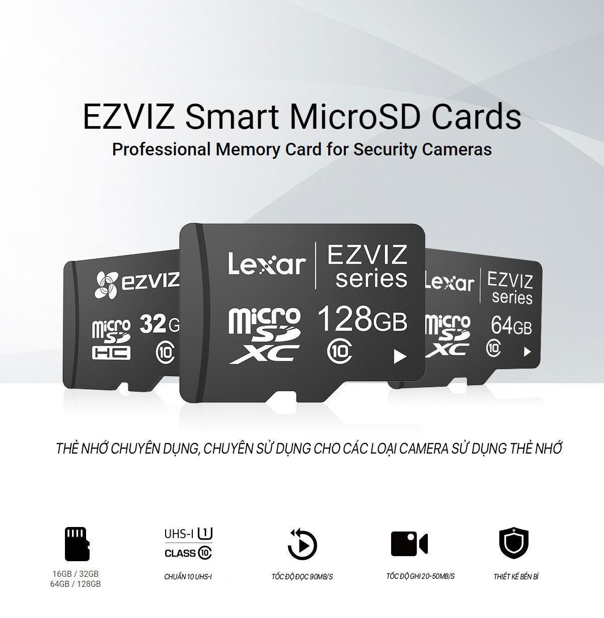 Thẻ nhớ Lexar 64GB Micro SDXC EZVIZ D Series Class 10
