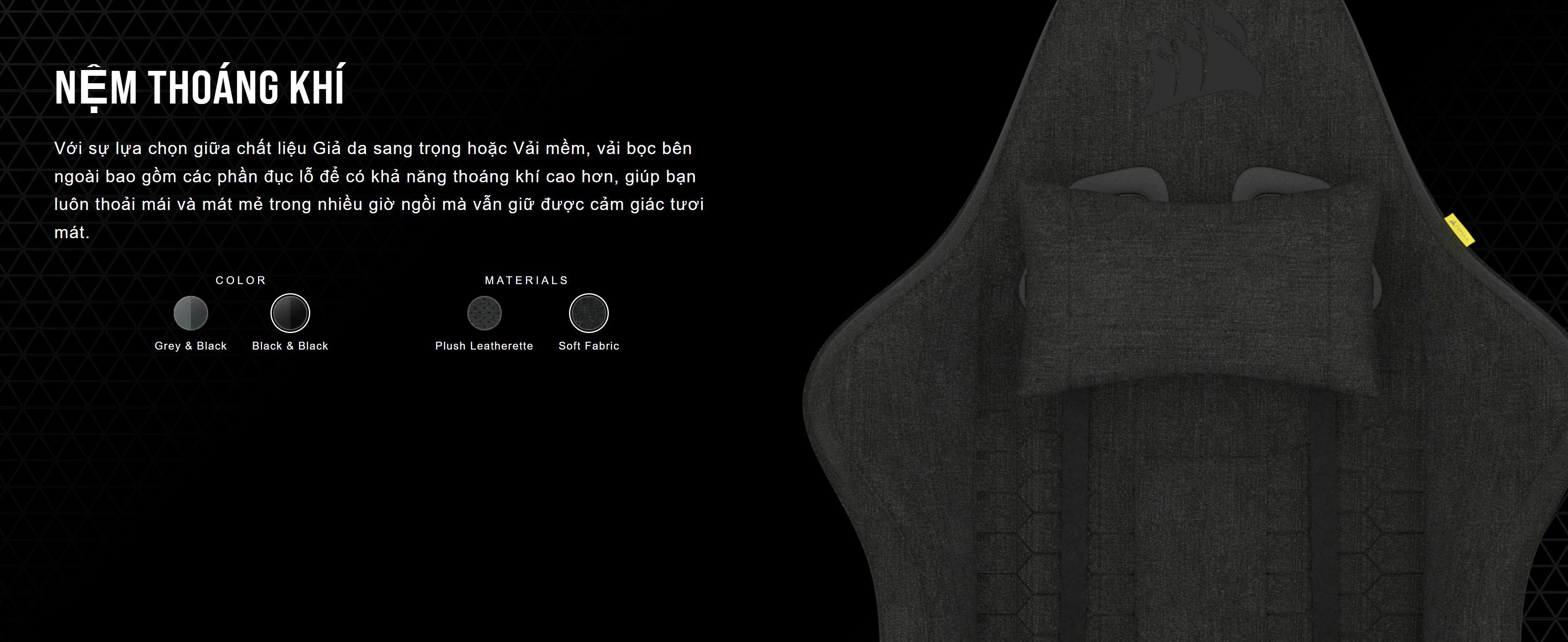 Ghế game Corsair TC100 RELAXED Fabric