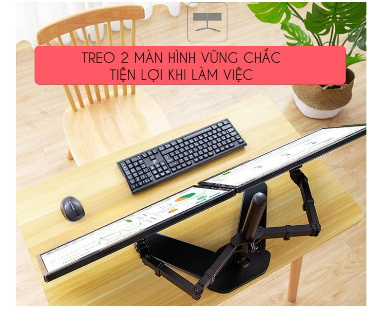 Giá treo 2 màn hình M042 Ergotek (EZ42) đặt bàn (17-27inch) 3