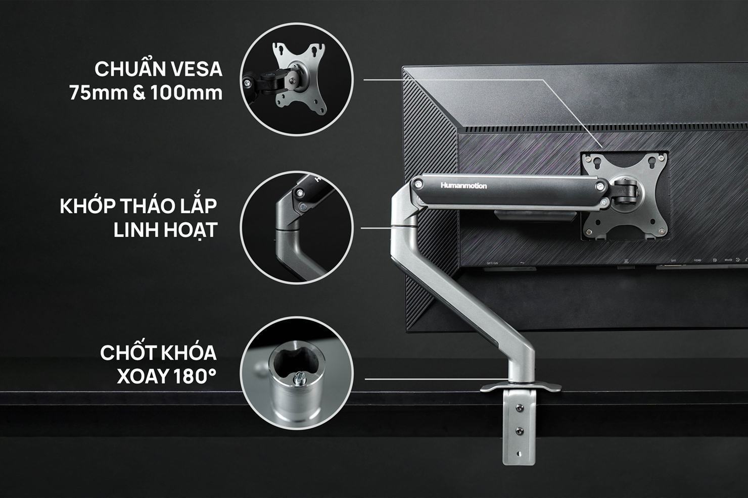 Giá treo màn hình Human Motion T6 Pro 4