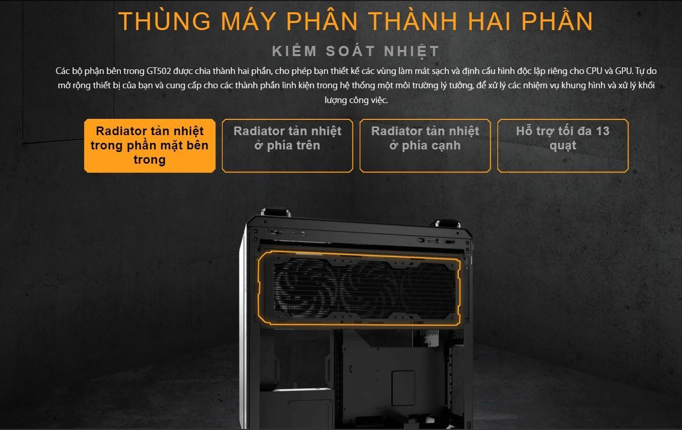 Vỏ Case Asus TUF Gaming GT502 ( Mid Tower / Màu Đen)