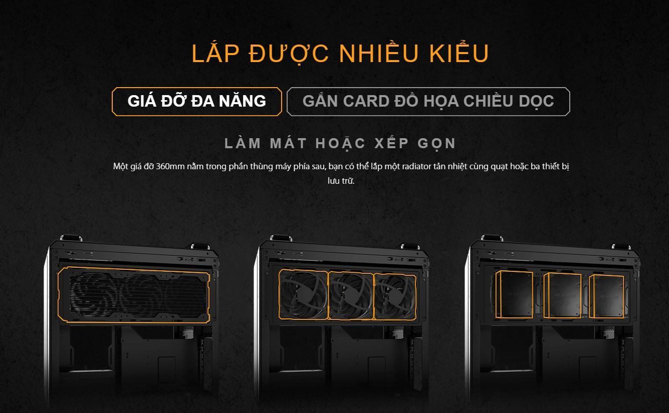 Vỏ Case Asus TUF Gaming GT502 ( Mid Tower / Màu Đen)