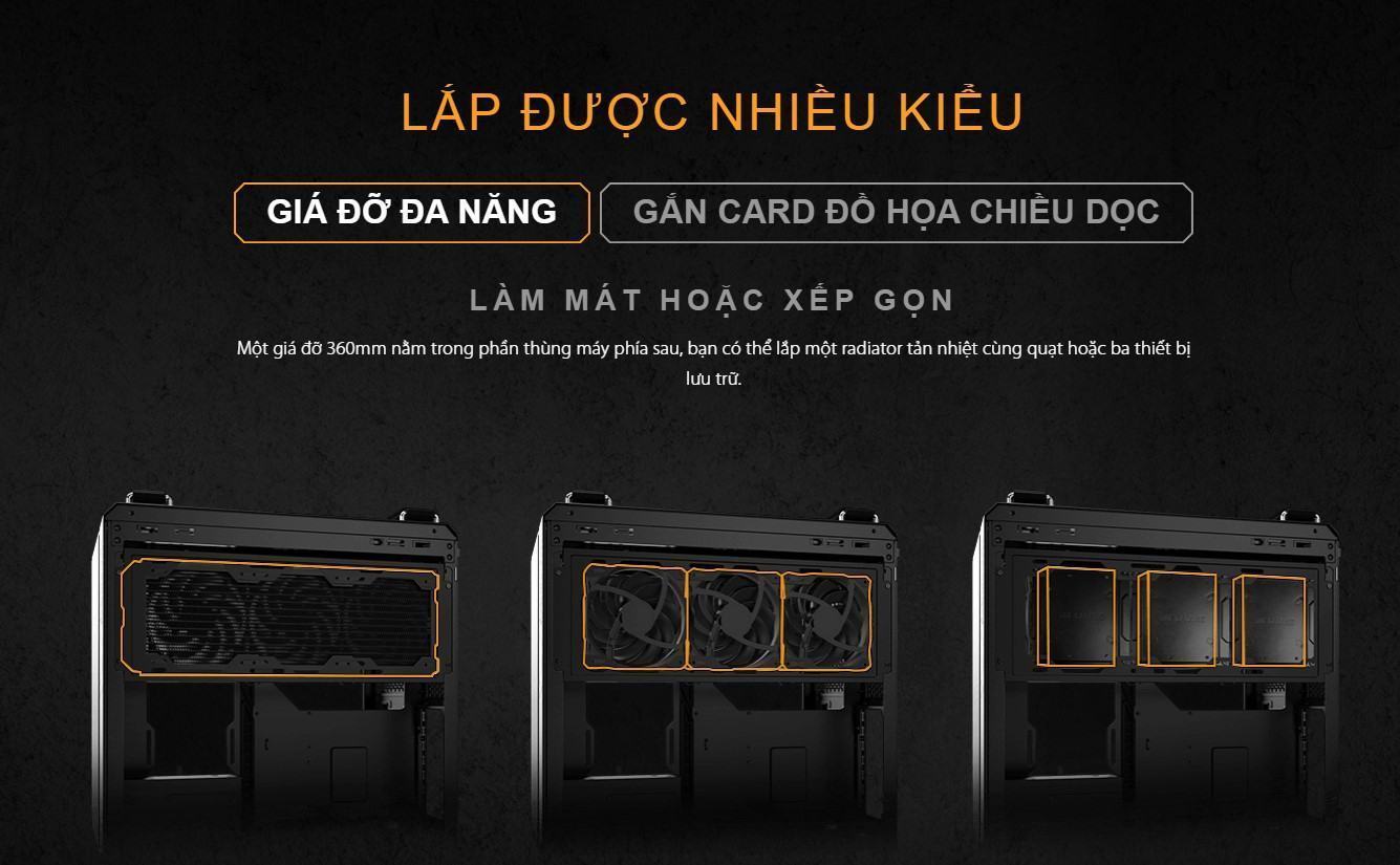 Vỏ Case Asus TUF Gaming GT502 ( Mid Tower / Màu Đen)