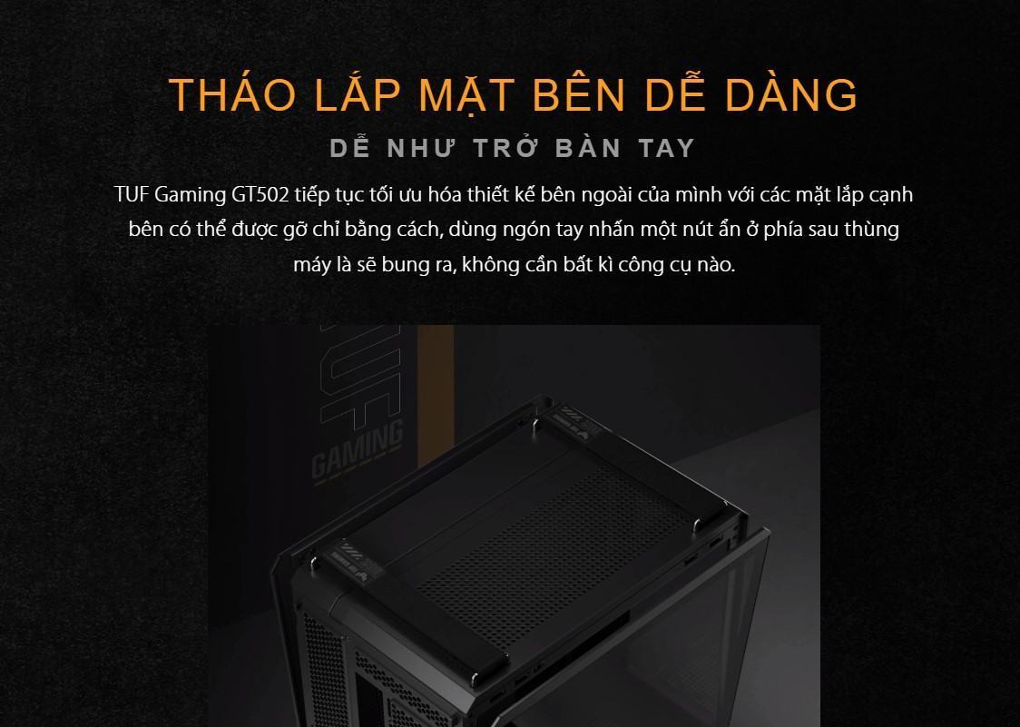 Vỏ Case Asus TUF Gaming GT502 ( Mid Tower / Màu Đen)