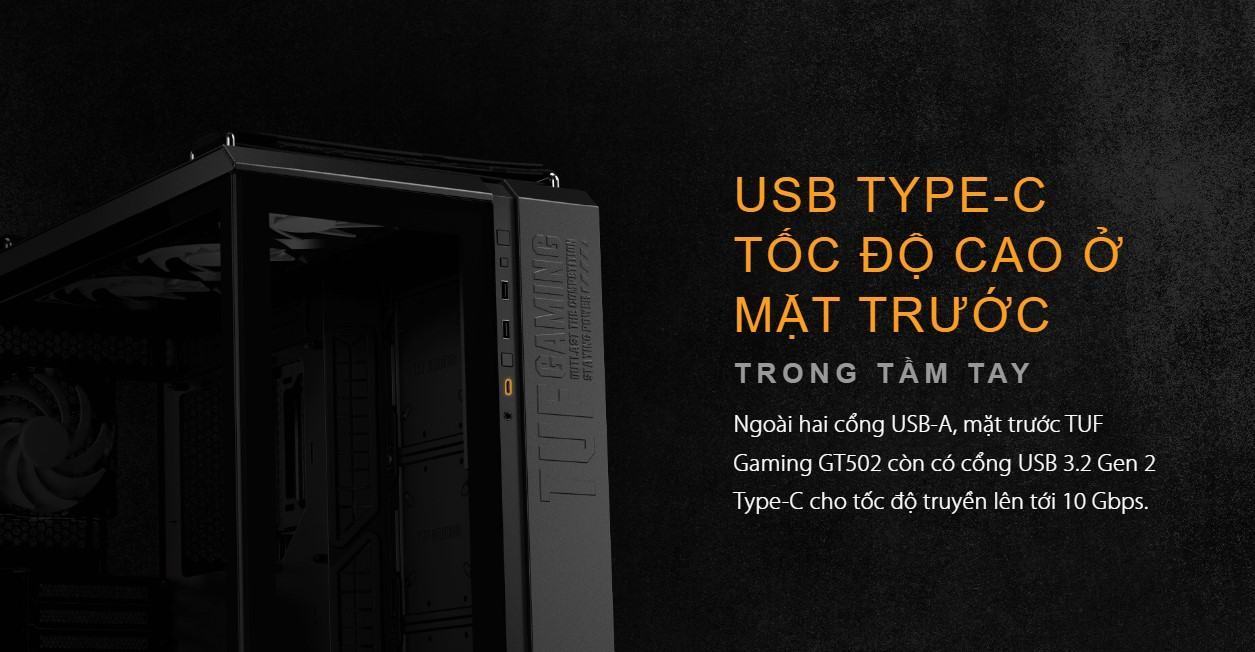 Vỏ Case Asus TUF Gaming GT502 ( Mid Tower / Màu Đen)