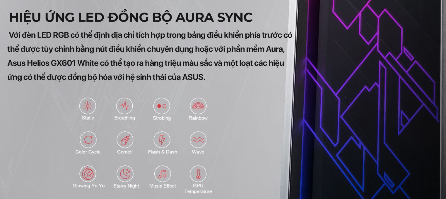 Vỏ case ASUS ROG Strix Helios GX601 White Edition (Mid Tower/Màu Trắng)