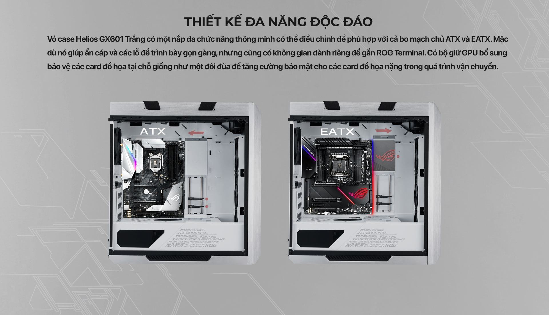 Vỏ case ASUS ROG Strix Helios GX601 White Edition (Mid Tower/Màu Trắng)