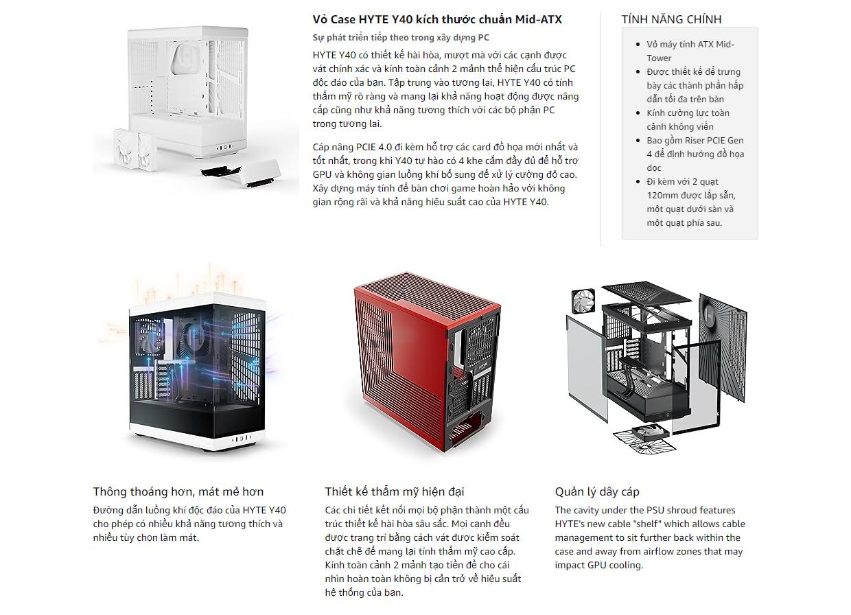 Vỏ case HYTE Y40 White