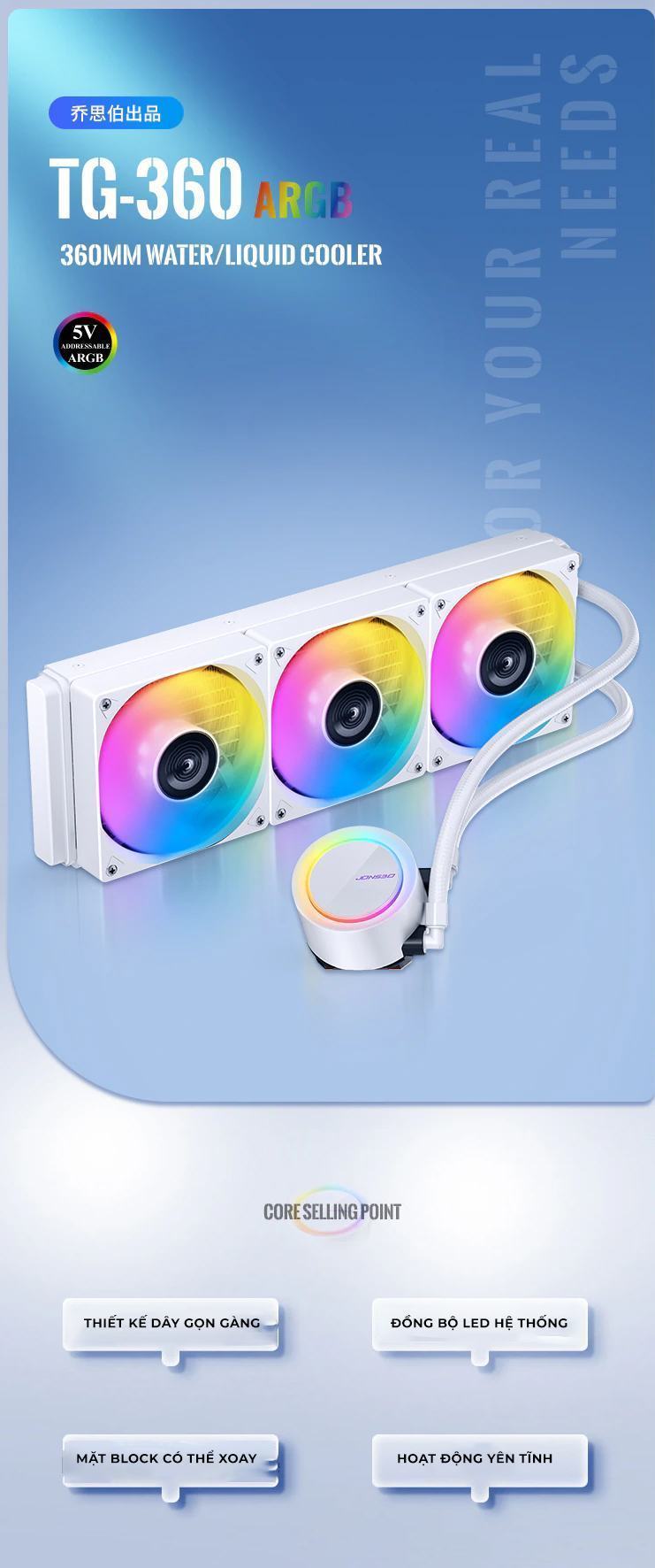 Tản nhiệt nước AIO Jonsbo TG-360 ARGB White