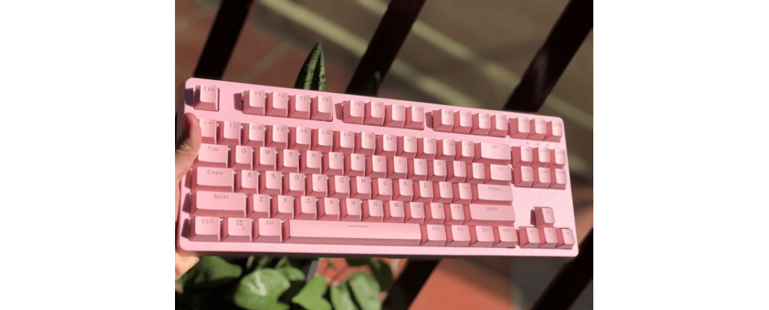 Bàn phím cơ Edra EK387 Pink Huano Blue Switch 3