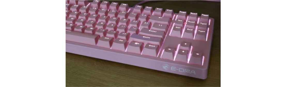 Bàn phím cơ Edra EK387 Pink Huano Blue Switch 4