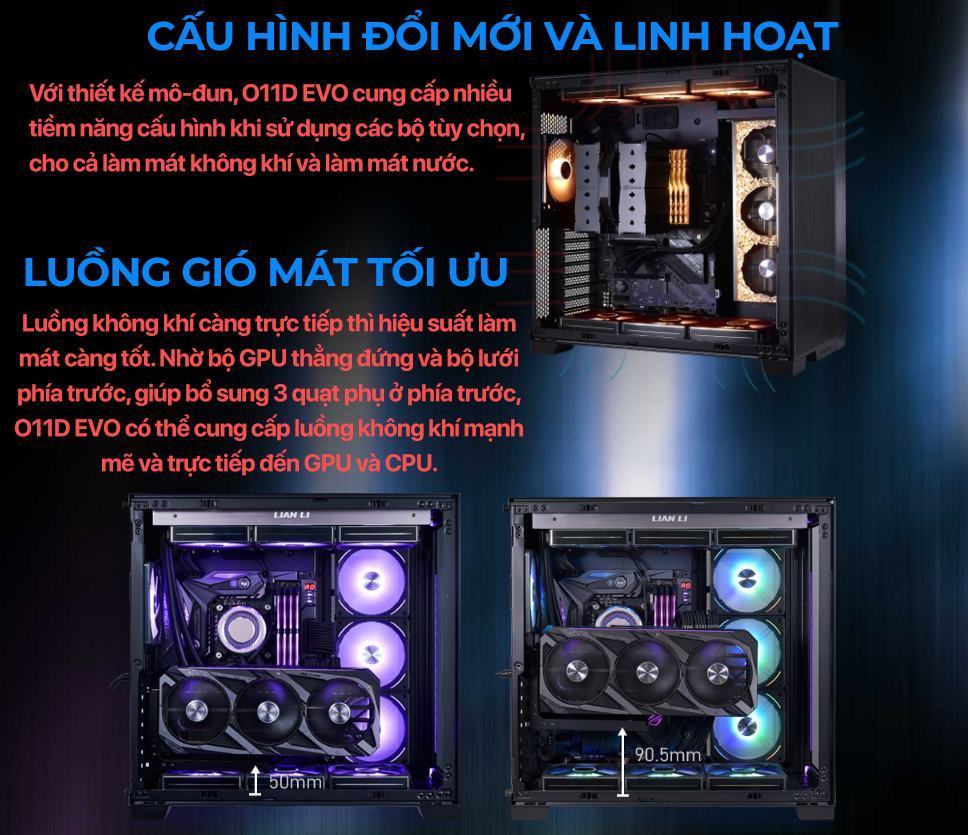 Vỏ Case LIAN-LI PC - O11 Dynamic Evo Black (Mid Tower/Màu Đen ) 