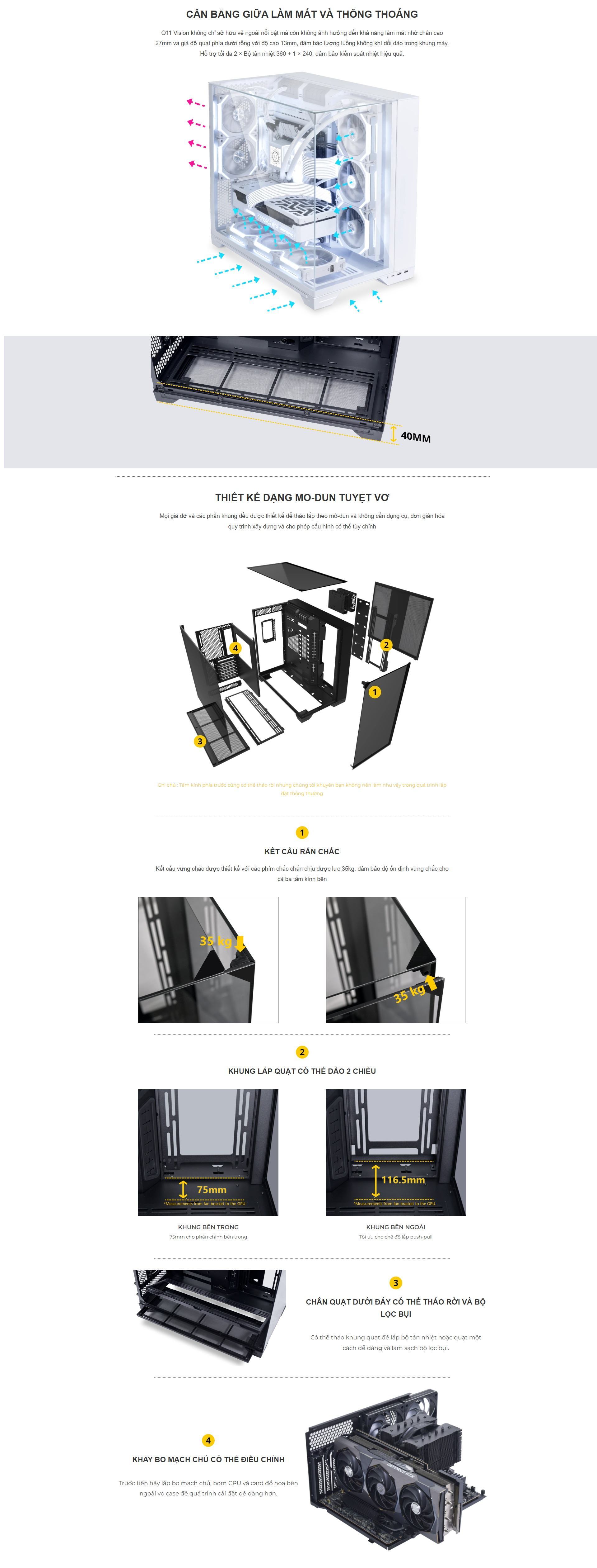 Vỏ case Lian Li O11D VISION Chrome (EATX/Full Tower/Màu Chrome)