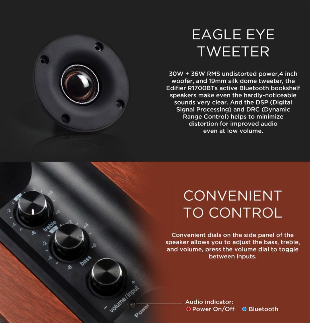 Loa Edifier R1700BTs 2.0 Màu nâu